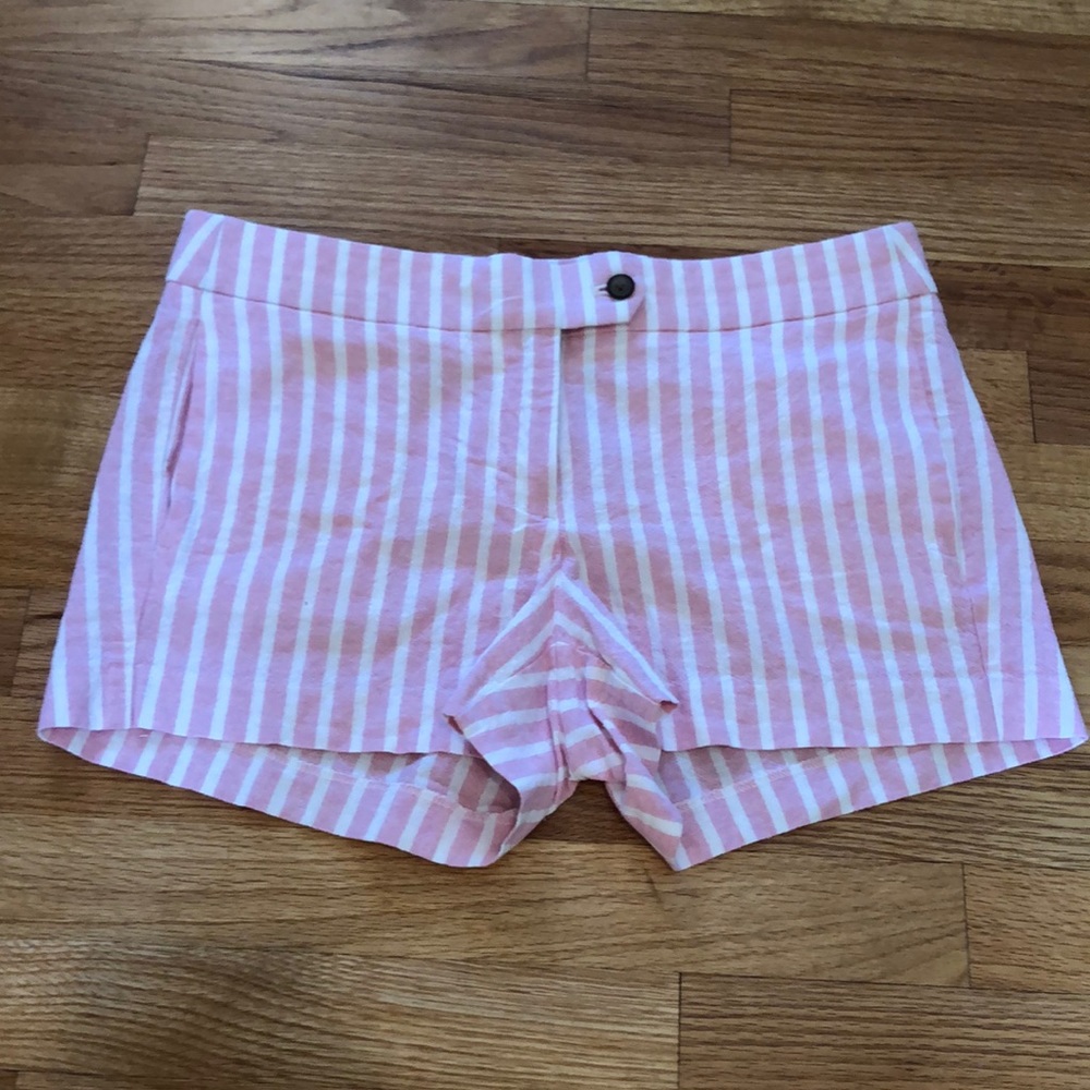 Pink and White Striped Jcrew Factory Shorts